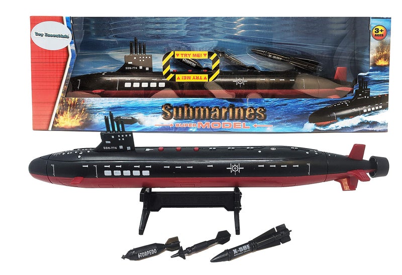 Toy Essentials 165 Inch Toy Black Submarine with Sound Effects and Torpedo - Image 2