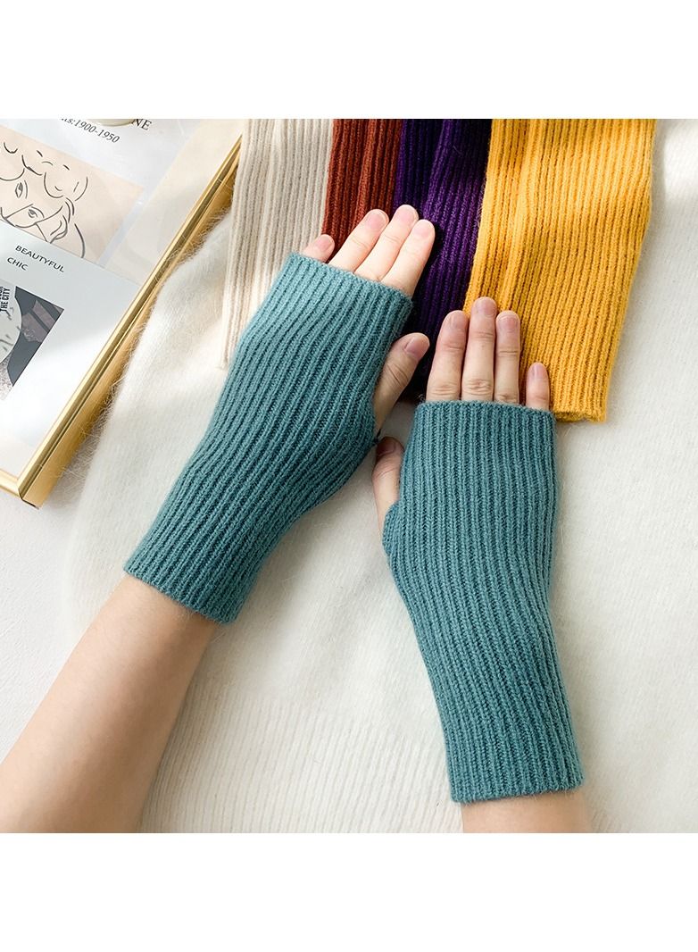 Loquat Fingerless Knitting Cotton Polyester Gloves Sleeves