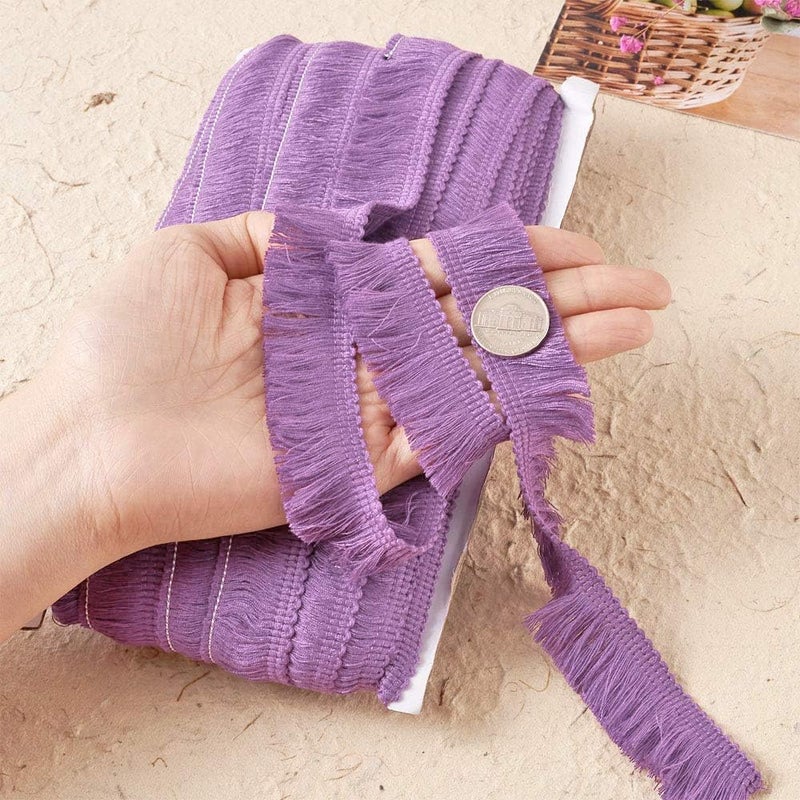 Mega Pet MegaPet Polyester Fringe Tassel Lace Trim 1 Inch x 82 Feet Chainette Fringe Fibre Trim Light Purple for Sewing Quilting Clothes Accessories Lampshade Curtain Home Decoration - Image 5