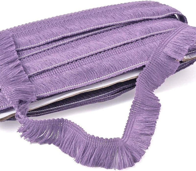 Mega Pet MegaPet Polyester Fringe Tassel Lace Trim 1 Inch x 82 Feet Chainette Fringe Fibre Trim Light Purple for Sewing Quilting Clothes Accessories Lampshade Curtain Home Decoration - Image 3
