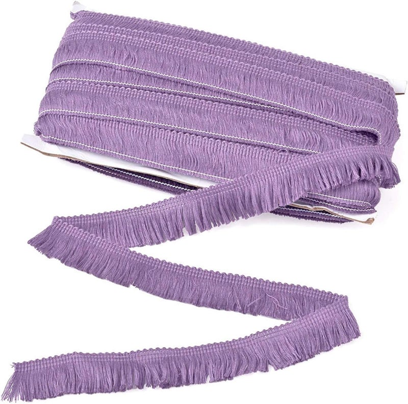 Mega Pet MegaPet Polyester Fringe Tassel Lace Trim 1 Inch x 82 Feet Chainette Fringe Fibre Trim Light Purple for Sewing Quilting Clothes Accessories Lampshade Curtain Home Decoration - Image 1