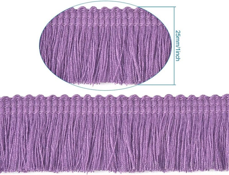 Mega Pet MegaPet Polyester Fringe Tassel Lace Trim 1 Inch x 82 Feet Chainette Fringe Fibre Trim Light Purple for Sewing Quilting Clothes Accessories Lampshade Curtain Home Decoration - Image 2