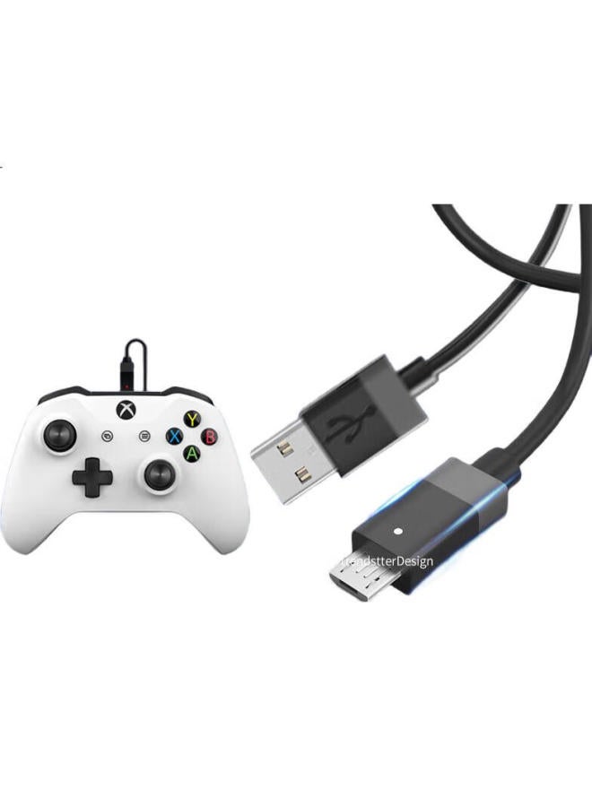 trendsetter كابل شحن USB من تريندسيتتر لجهاز تحكم Xbox One اللاسلكي، جهاز تحكم PS4، هاتف ويندوز، أجهزة أندرويد، كمبيوتر، سليم برو، النسخة الأمريكية - Image 3