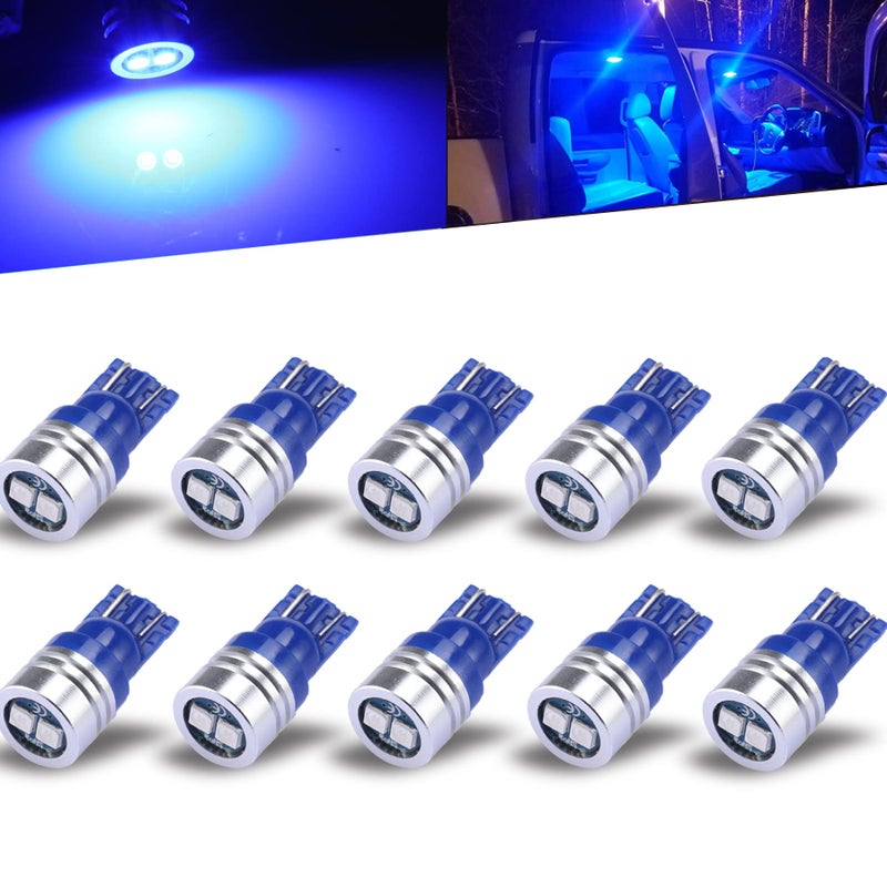 iBrightstar Extremely Bright 3030 Chipsets 168 175 194 2825 W5W T10 Wedge LED Bulbs for License Plate Interior Map Dome Trunk Lights Blue