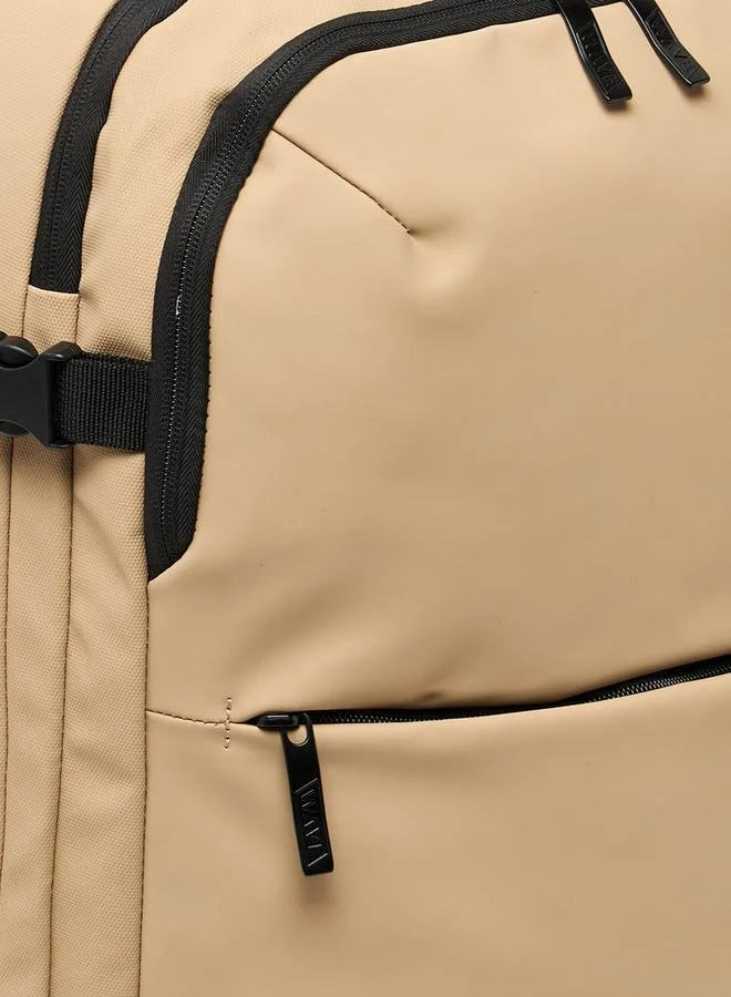 Wave TAUPE Solid School Backpack With Adjustable Straps - 25x48x28 CM  | Best Price UAE