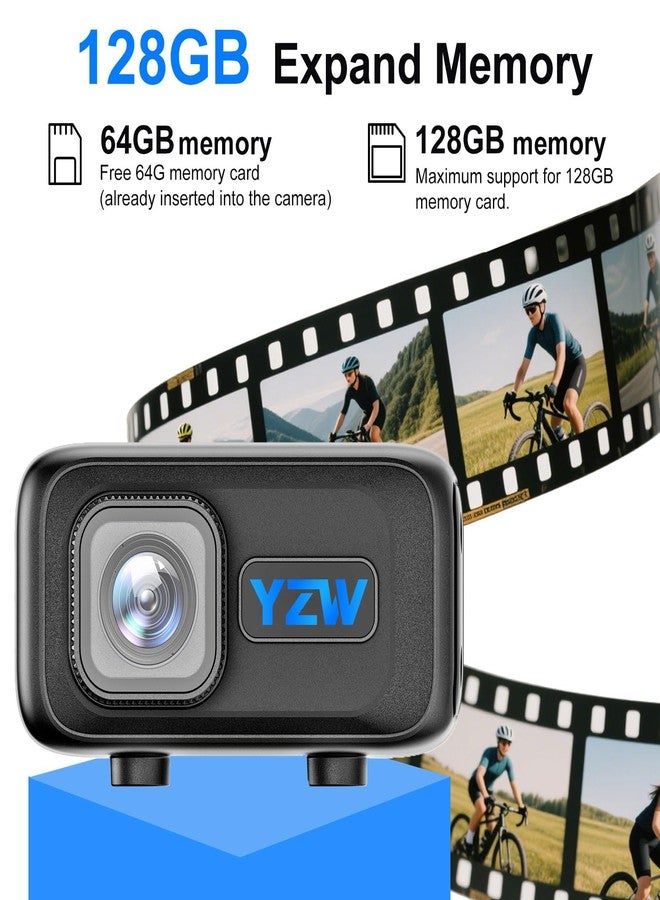 YZW MT100 Motorcycle Bicycle Cycling Recorder, Motorcycle Dash Cam with 64GB SD Card, 2K HD Video Recording, 3 Brackets Contains, Suitable for Different Models, WiFi Mobile APP One-Click Connectivity - Image 4