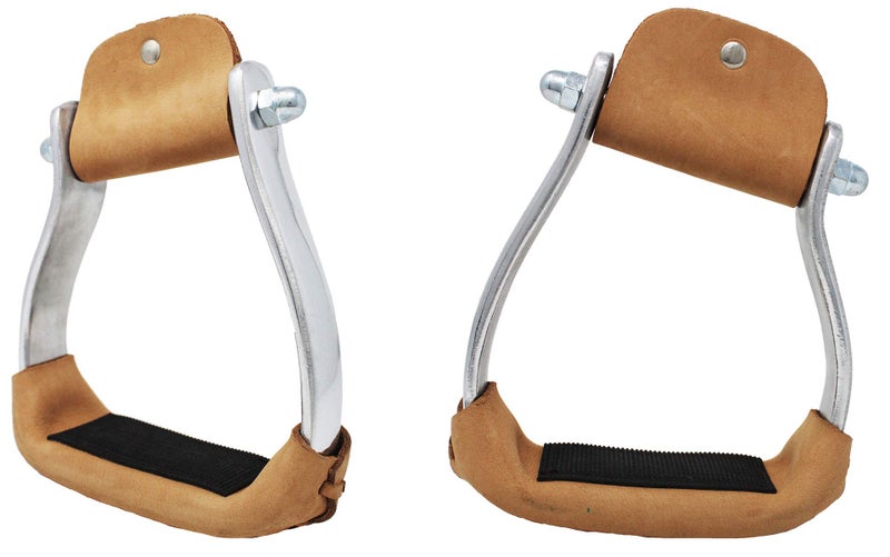 Horse Western LightWeight Aluminum Angled Slanted Barrel Race Stirrups 51135SL