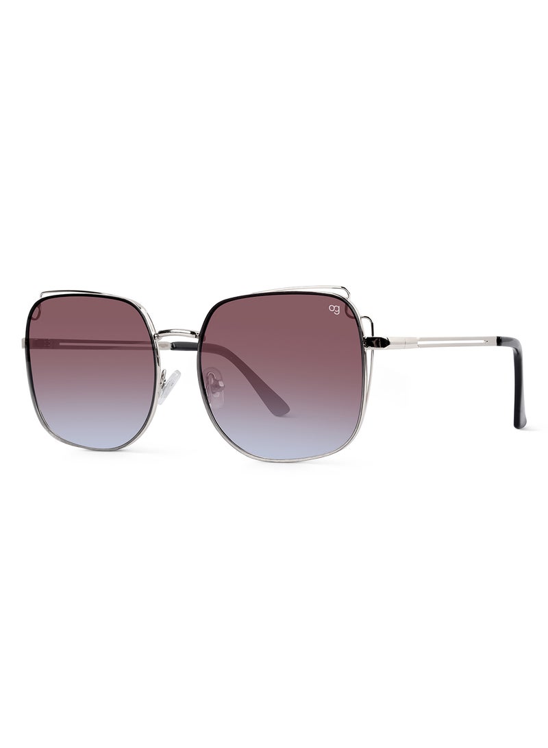 Woggles Latest & Stylish UV Protected Gradient Purple Square Sunglasses for Men & Women  - Image 4