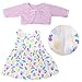 ENOCHT Baby Doll Clothes for 1416 Inch Baby Dolls Cute Handmade 2Piece Purple bee Dress Set with Purple a Coat - Image 4