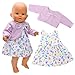 ENOCHT Baby Doll Clothes for 1416 Inch Baby Dolls Cute Handmade 2Piece Purple bee Dress Set with Purple a Coat - Image 2