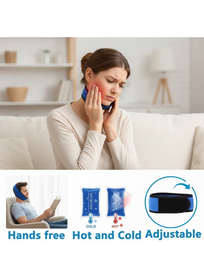 Y&D Face Ice Pack Wrap Ice Pack Wrap with 4 Reusable Hot Cold Therapy Gel Packs Pain Relief for TMJ Wisdom Teeth Dental Implants Chin Head Oral and Facial Surgery - Image 2