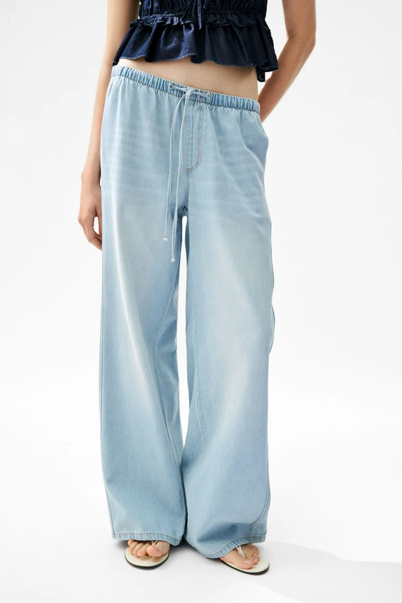 H&M  Denim drawstring trousers for Women | Best Price UAE