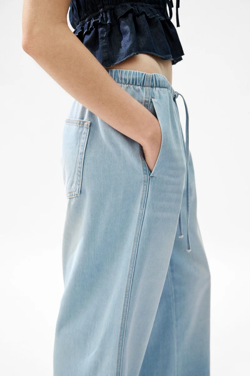 H&M  Denim drawstring trousers for Women | Best Price UAE