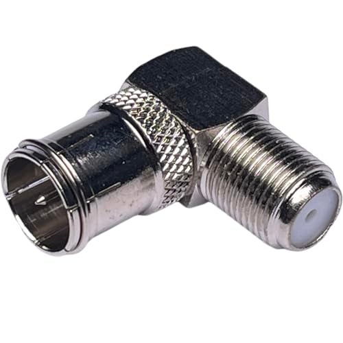 CESS Right Angle Coax F-Jack to F-Quick Push On Plug, Male/Female Adapter (10 Pack) - Image 2