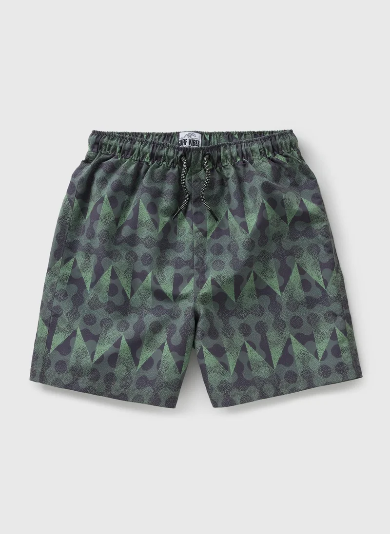 Matalan Boys Khaki Geometric Swim Shorts