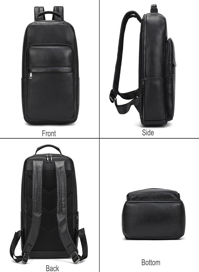 LUUFAN Genuine Leather Shoulder Bag Men Women Casual Backpack Slim Daypack Laptop Rucksack Business Travel Outdoor Bag - Image 2