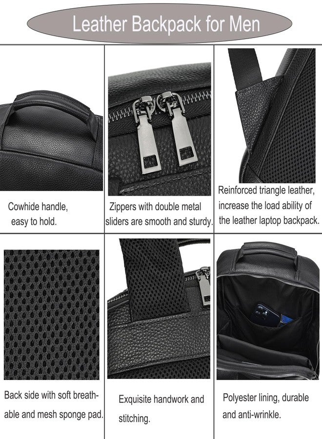 LUUFAN Genuine Leather Shoulder Bag Men Women Casual Backpack Slim Daypack Laptop Rucksack Business Travel Outdoor Bag - Image 4