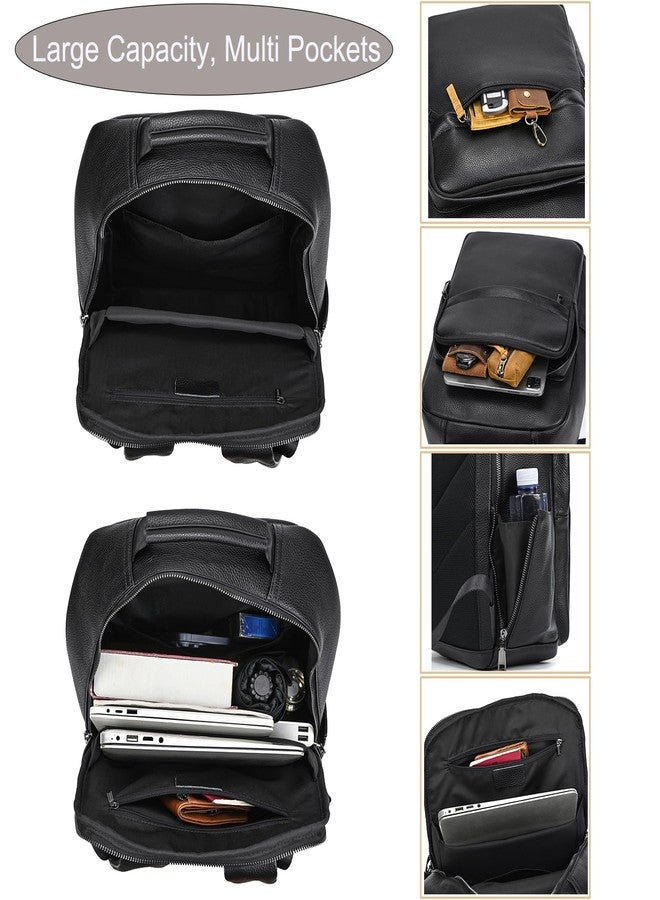 LUUFAN Genuine Leather Shoulder Bag Men Women Casual Backpack Slim Daypack Laptop Rucksack Business Travel Outdoor Bag - Image 3
