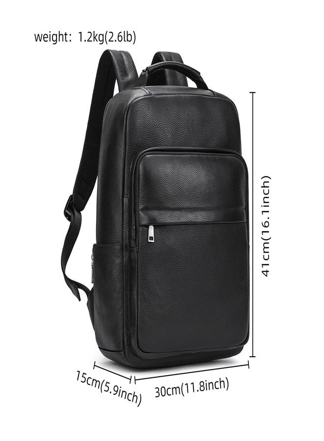 LUUFAN Genuine Leather Shoulder Bag Men Women Casual Backpack Slim Daypack Laptop Rucksack Business Travel Outdoor Bag - Image 5