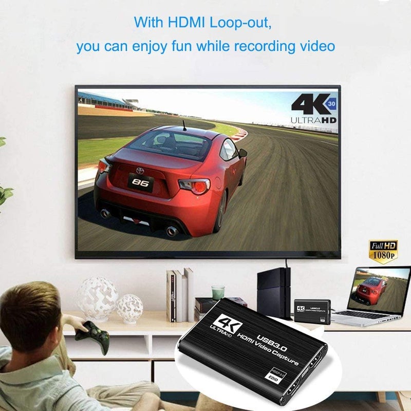 LEADNOVO Audio Video Capture Card, HDMI USB3.0 4K 1080P 60fps Reliable Portable Video Converter for Game Streaming Live Broadcasts Video Recording(Black) - Image 5