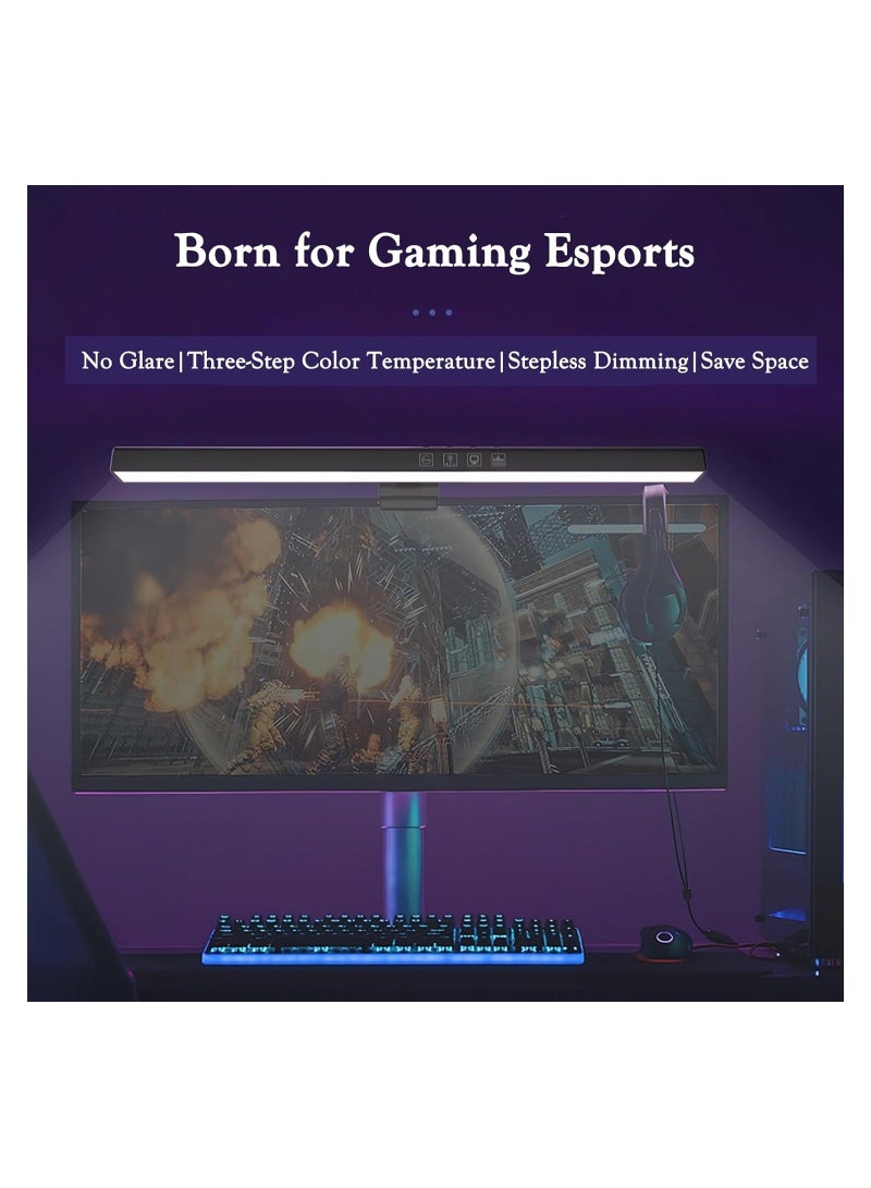 Computer Monitor Lamp 7 RGB Light Modes Eye Caring No Screen Glare Screenbar Monitor Light Dimmable 3 Color Temperature Atmosphere Desk Lamp for Office Study E Sports - Image 2