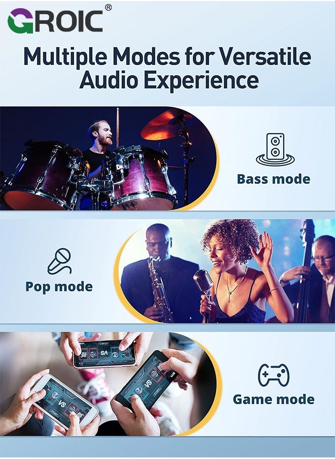 GROIC - Noise Cancelling Wireless Earbuds, Bluetooth 5.3 Earbuds, Stereo Bass Boost Headphones, Bluetooth Earbuds Noise Cancelling, 24H Playtime, IPX4 - Image 1