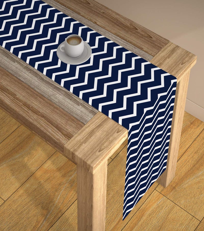 AEROHAVEN™ Abstract Multicolour HD Digital Modern 6 Seater Table Runner Cloth Cover - TR17 - (Blue, 13 x 72 Inch) - Image 1