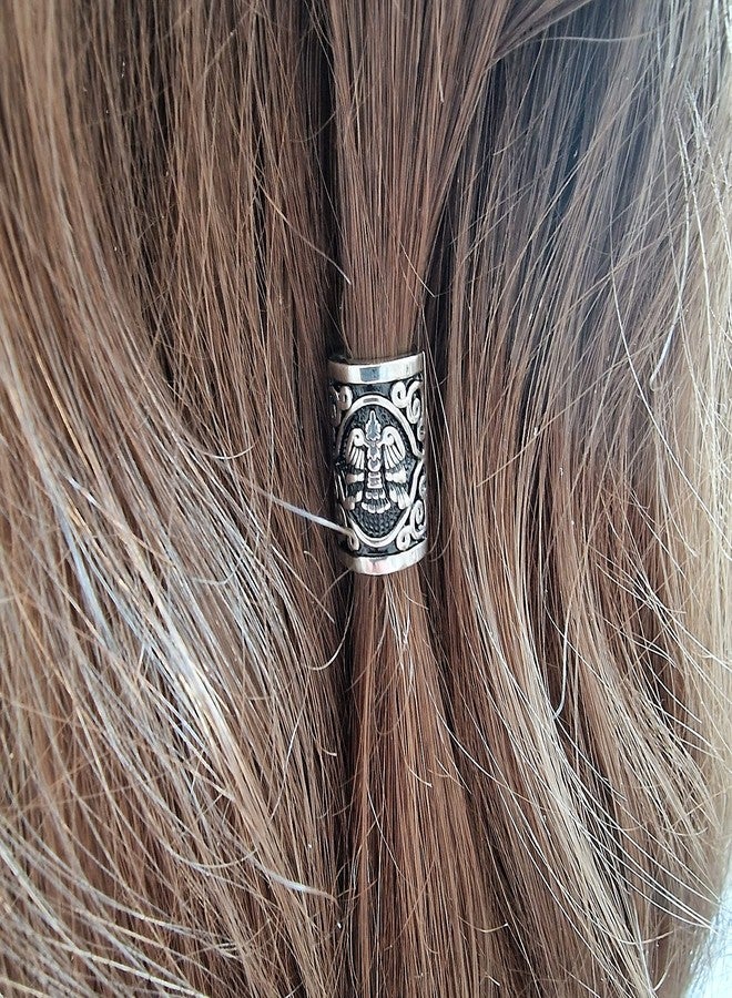 VALHALLA The EAGLE Hair Beads Opener Viking Beard Bead 316L Steel Silver Stainless Steel, Large - Image 3