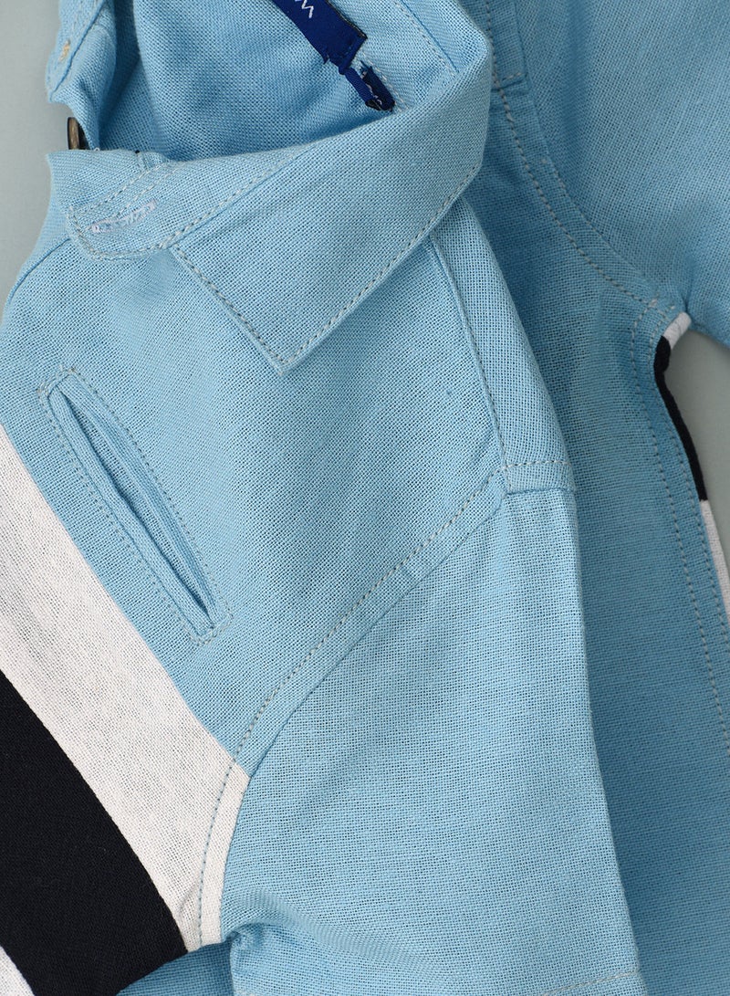 JAM Woven Cut & Sew Shirt With Mandarin Collar - Image 4