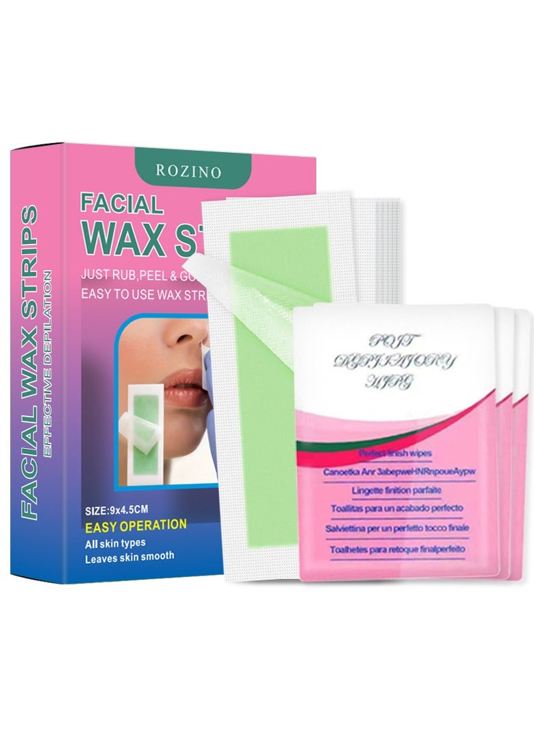 Rozino 30pcs Of Waxed Paper for Hair Removal; Used for Body Hair Removal And Skin Cleansing, Gentle And Rapid Hair Removal, Without Damaging The Skin, Smooth And Without Leaving Black Spots, Convenient to Use - Image 1