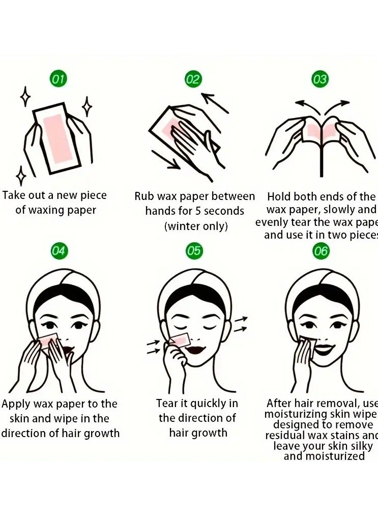 Rozino 30pcs Of Waxed Paper for Hair Removal; Used for Body Hair Removal And Skin Cleansing, Gentle And Rapid Hair Removal, Without Damaging The Skin, Smooth And Without Leaving Black Spots, Convenient to Use - Image 5