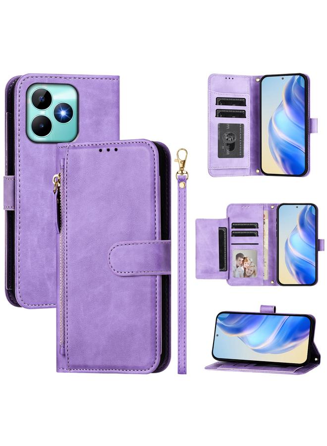 S-TOP Case For Realme Note 50 4G Global / C51 / C53 Multi-Card Slots Zipper Wallet Leather Phone Case - Image 1