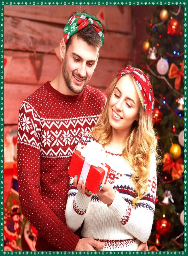 Giegxin 20 Pcs Christmas Headband for Women Christmas Stretchy Twisted Headbands Elastic Hair Bands Santa Claus Snowman Wide Knotted Hair Accessories for Girls Party - Image 5