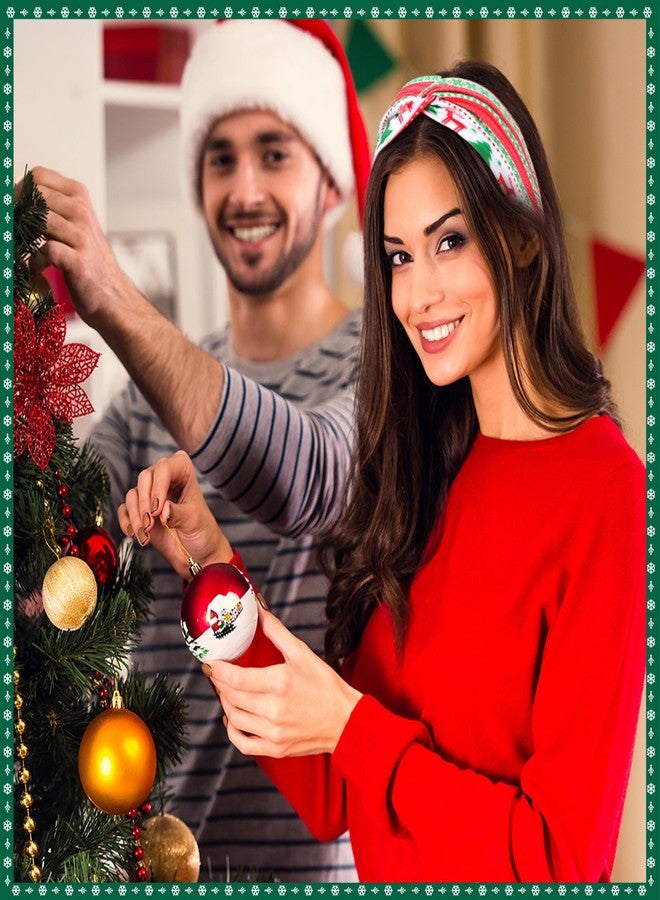 Giegxin 20 Pcs Christmas Headband for Women Christmas Stretchy Twisted Headbands Elastic Hair Bands Santa Claus Snowman Wide Knotted Hair Accessories for Girls Party - Image 4