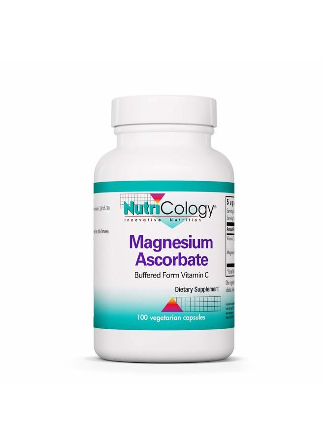 Nutricology Magnesium Ascorbate Supplement - 1000mg Buffered Vitamin C, Immune Support, Magnesium Powder, Vegetarian Capsules - 100 Count - Image 1