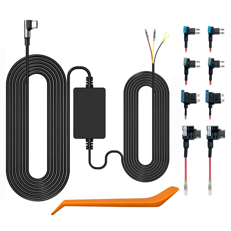 WOLFBOX طقم توصيل USB C من وولف بوكس لجهاز G900PRO/G850PRO/G840S/G930/G850/G900/G840H/i07/i17/X5 كاميرا مرآة داش، غير مناسب لجهاز G890، مراقب مواقف مع موصلات بأحجام متعددة