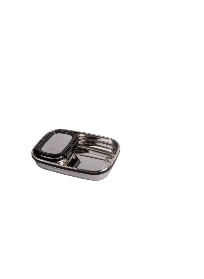 Veigo Steel Lunch Boxes for Office Men, Tiffin Box for Office Men, Lunch Box for Kids, Jumbo 950 ml, 180 ml Veg Box | Detachable Clips | Leakproof & Airtight | Durable Stainless Steel Lid | Black - Image 5