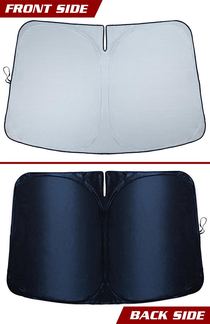 Magnelex Tesla Windshield Sunshade for Model S | Reflective 240T Material Car Sun Visor with Mirror Cut-Out. Tesla Model S Sunshade | Foldable Sun Shield for Sun Heat and UV Protection - Image 5