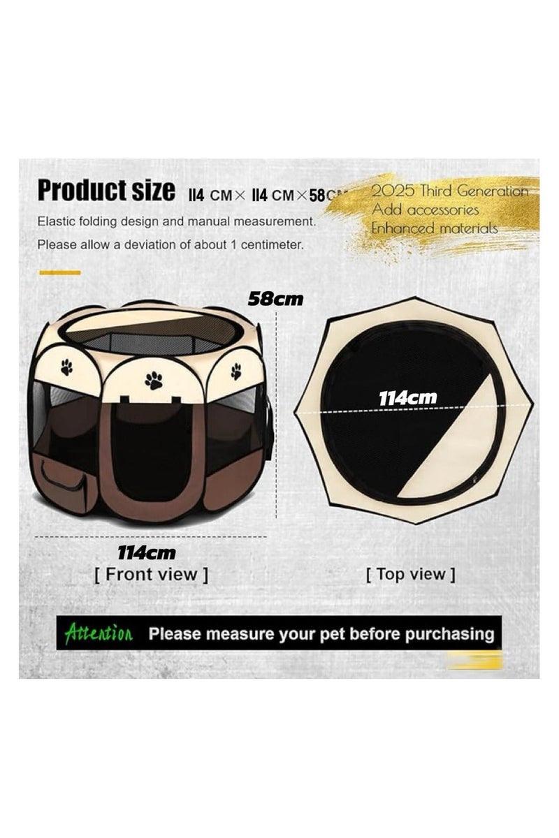 TNGames Hurricane Fortress Pro - Octagonal Foldable Pet Tent | Waterproof & Bite-Proof Oxford Fabric + Dual-Door Design | Mosquito/Water/Scratch Resistant | Indoor & Outdoor Use - Image 2