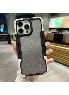 Generic Case Cover For iPhone 13 Armor Acrylic 3 in 1 Gradient Glitter Powder Phone Case White 