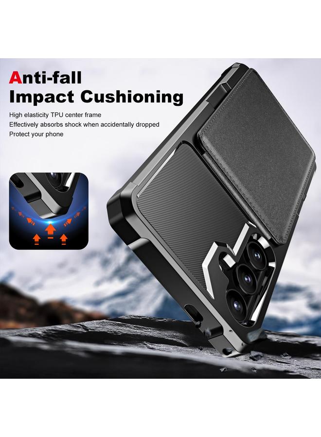 S-TOP Case For Samsung Galaxy S24 FE 5G Vertical Flip Card Bag Holder Leather Phone Case - Image 5