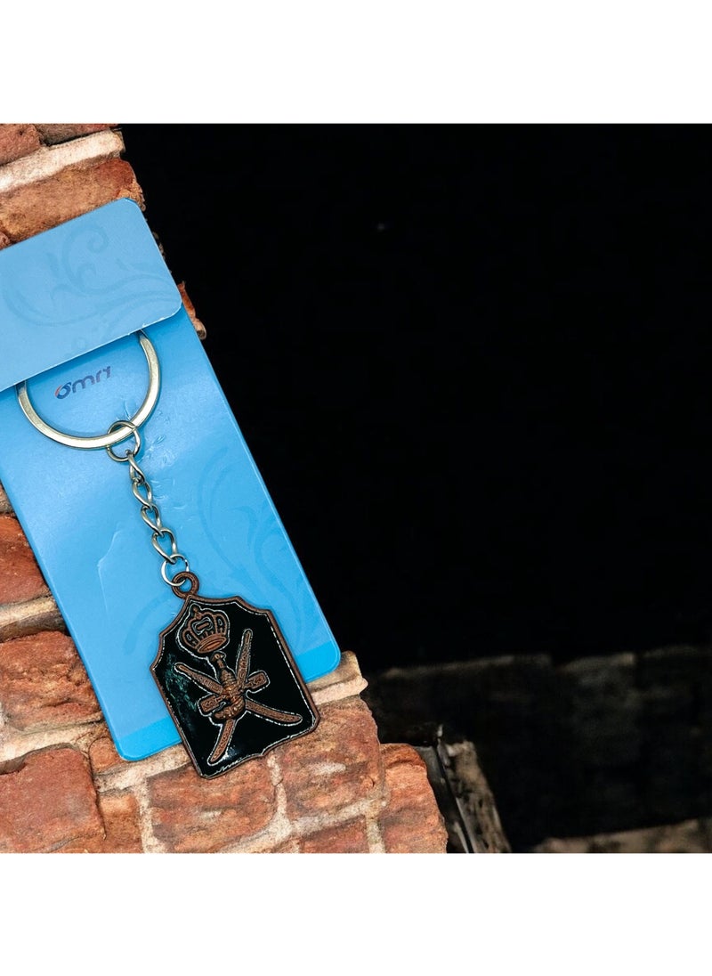 MARIO DRAFTS Mario Drafts Royal Crown and Crossed Swords Metal Keychain, Black and Copper Design, Silver Chain  - Image 5