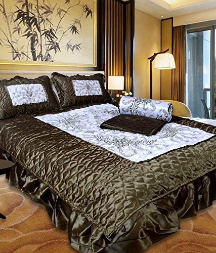 طقم بياضات سرير ساتين مانافراشيت من 4 قطع 88X60 بوصة مع 2 غطاء وسادة بحجم كينج مع لحاف مريح 310 TC لهدايا الزفاف للمنزل وغرفة المعيشة والفنادق وبيت الضيافة مهرجان مهيب مهيب