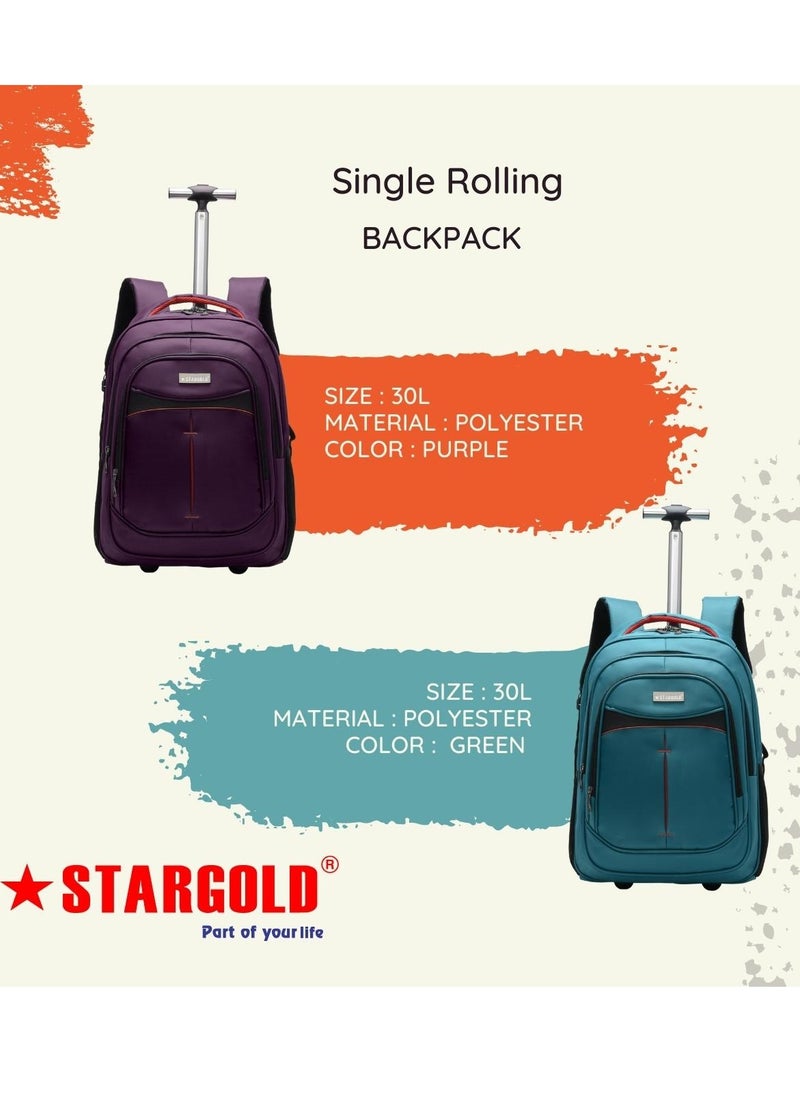 Stargold Water Resistance 2 Wheels Casual Trolley Backpack 18 Inch  - Image 2