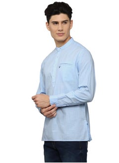 ألين سولي قميص كورتا رجالي قصير بأكمام طويلة من ألين سولي (ASKUQSTBK26085_Sky Blue_S)  - Image 2