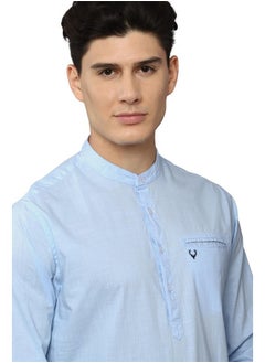ألين سولي قميص كورتا رجالي قصير بأكمام طويلة من ألين سولي (ASKUQSTBK26085_Sky Blue_S)  - Image 4