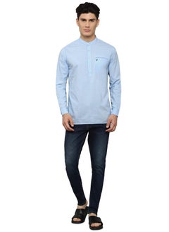 ألين سولي قميص كورتا رجالي قصير بأكمام طويلة من ألين سولي (ASKUQSTBK26085_Sky Blue_S)  - Image 5