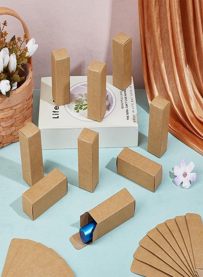 BENECREAT 100PCS Paper Gift Box, 1.26x1.26x3.62inch Rectangular Cardboard Box for Party Favors, Tan Kraft Box for Essential Oil Bottles Birthday Wedding - Image 4
