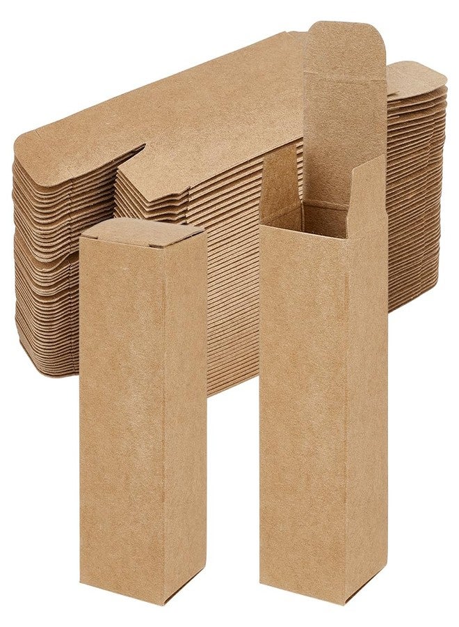BENECREAT 100PCS Paper Gift Box, 1.26x1.26x3.62inch Rectangular Cardboard Box for Party Favors, Tan Kraft Box for Essential Oil Bottles Birthday Wedding - Image 1
