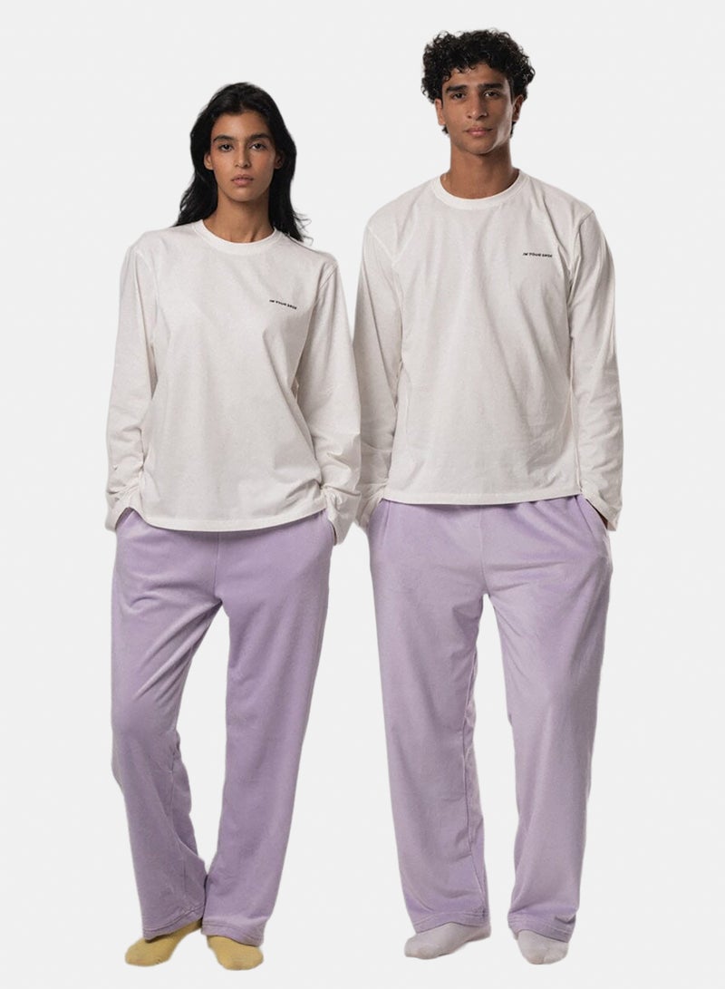 In Your Shoe Purple Plain Fluffy Pyjama Pants - Image 3